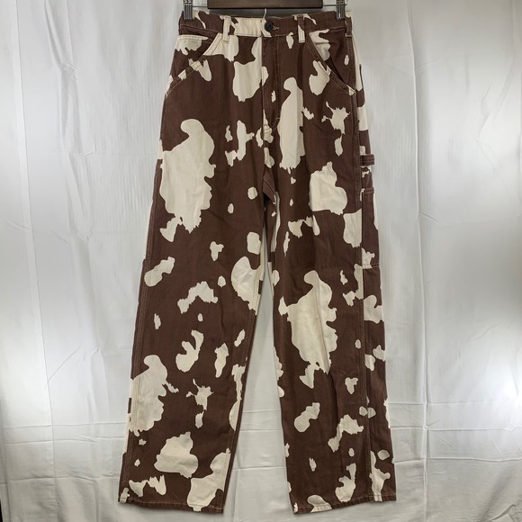 BDG Urban Outfitters Pants - BDG Carpenter Pants Womens W27 Brown Cow Print Juno High Rise Wide Leg Utility
